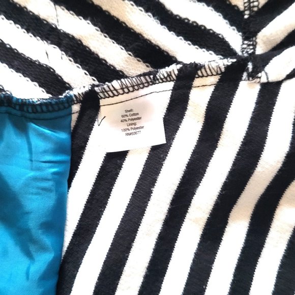 Pre-owned A.N.A Stripe White-Black Medium Tall Long Sleeve One Buttoned Blazer - Picture 6 of 10